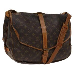 Authentic LOUIS VUITTON Monogram Saumur 35 Shoulder Bag M42254 LV